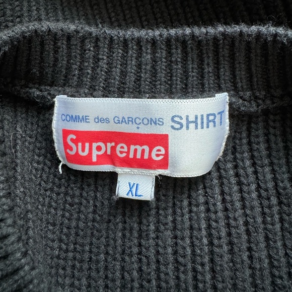 Supreme x Comme Des Garçons Black Crewneck Sweater - Picture 6 of 7